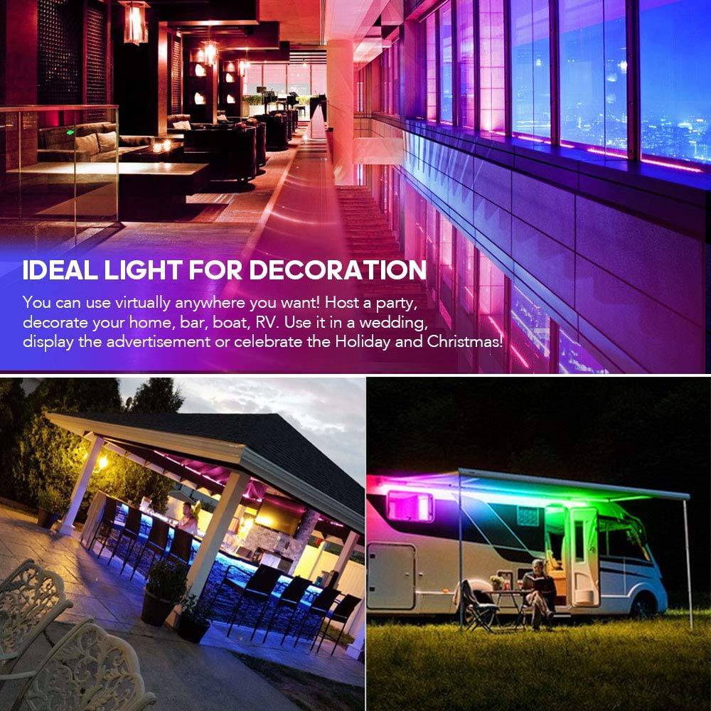 KORJO Tira de luces LED Dream Color, 32,8 pies/10 m, luz de persecución LED Bluetooth con aplicación, 12 V, 300 LED, 5050 RGB, kit de luces de cuerda que cambia de color, iluminación de tira LED flexible - DIGVICE MX