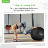 Trideer - Pelota de yoga para ejercicio, silla de 5 tamaños, pelota suiza resistente para equilibrio, estabilidad, embarazo y fisioterapia, bomba rápida incluida. LARGE