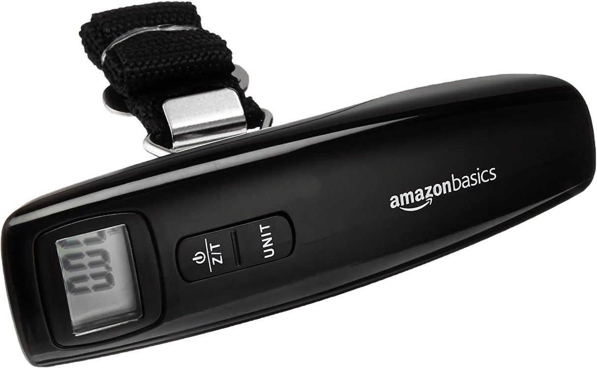 Amazon Basics - Báscula digital portátil para equipaje, color negro