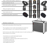 Neewer Paquete de 2 micrófonos de condensador tipo lápiz con cápsulas omni, cardioide y supercardioide intercambiables, parabrisas de espuma, clip de micrófono y estuche de transporte portátil para instrumentos acústicos de viento de madera