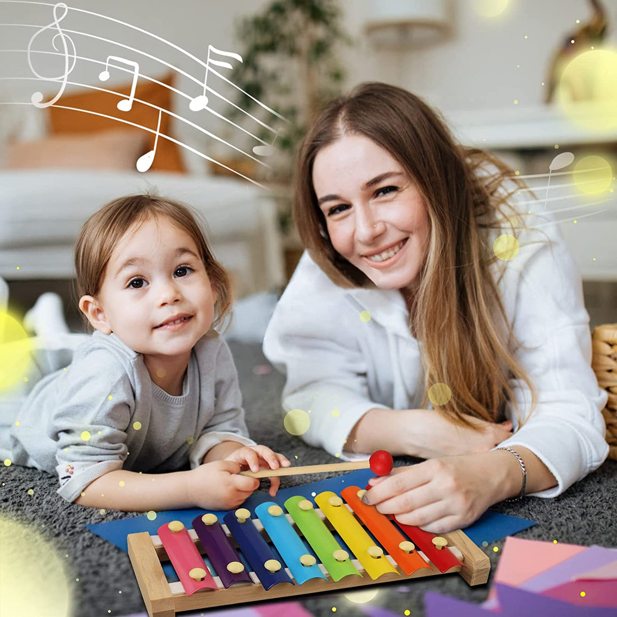 LOOIKOOS Instrumentos musicales para niños pequeños, instrumentos de  percusión de madera, juguete para niños, bebés, preescolar, juguetes  musicales