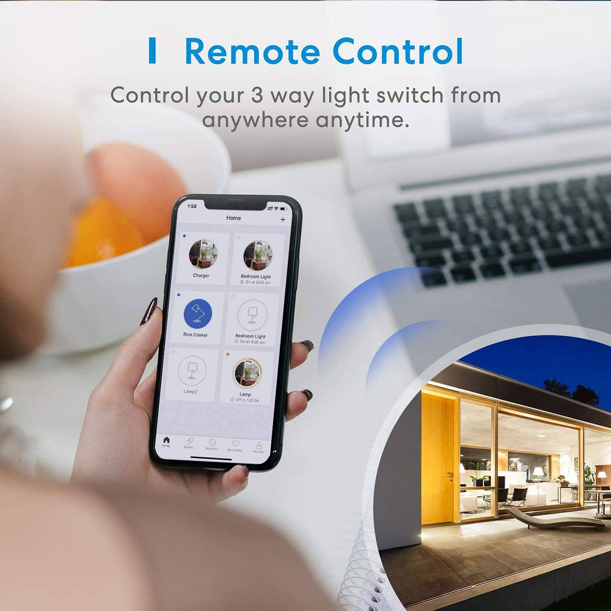 Interruptor inteligente de 3 vías Smart Alexa Light Switch compatible con  Alexa y Google Home, interruptor inteligente de luz WiFi de 2.4 GHz