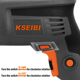 KSEIBI Taladro de martillo eléctrico con cable de 1/2 pulgada, máquina de perforación pequeña de 6 amperios, velocidad variable, 0-2600 RPM, medidor de profundidad, taladro de impacto de función inversa (KSB 710-D) - DIGVICE MX