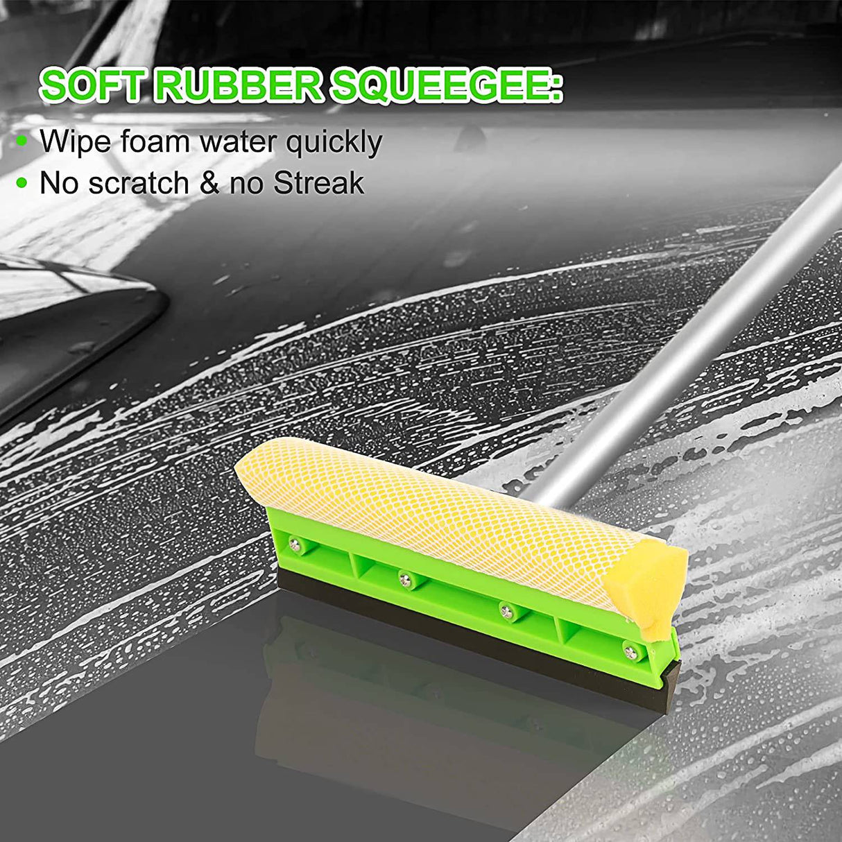 Wontolf 62 '' Cepillo de lavado de autos con mango largo Chenille Microfiber Car Wash Mop Mitt Car Wash 9PCS