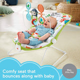 Hamaca para bebés de Fisher-Price: asiento verde que rebota para calmar y jugar a recién nacidos y bebés - DIGVICE MX