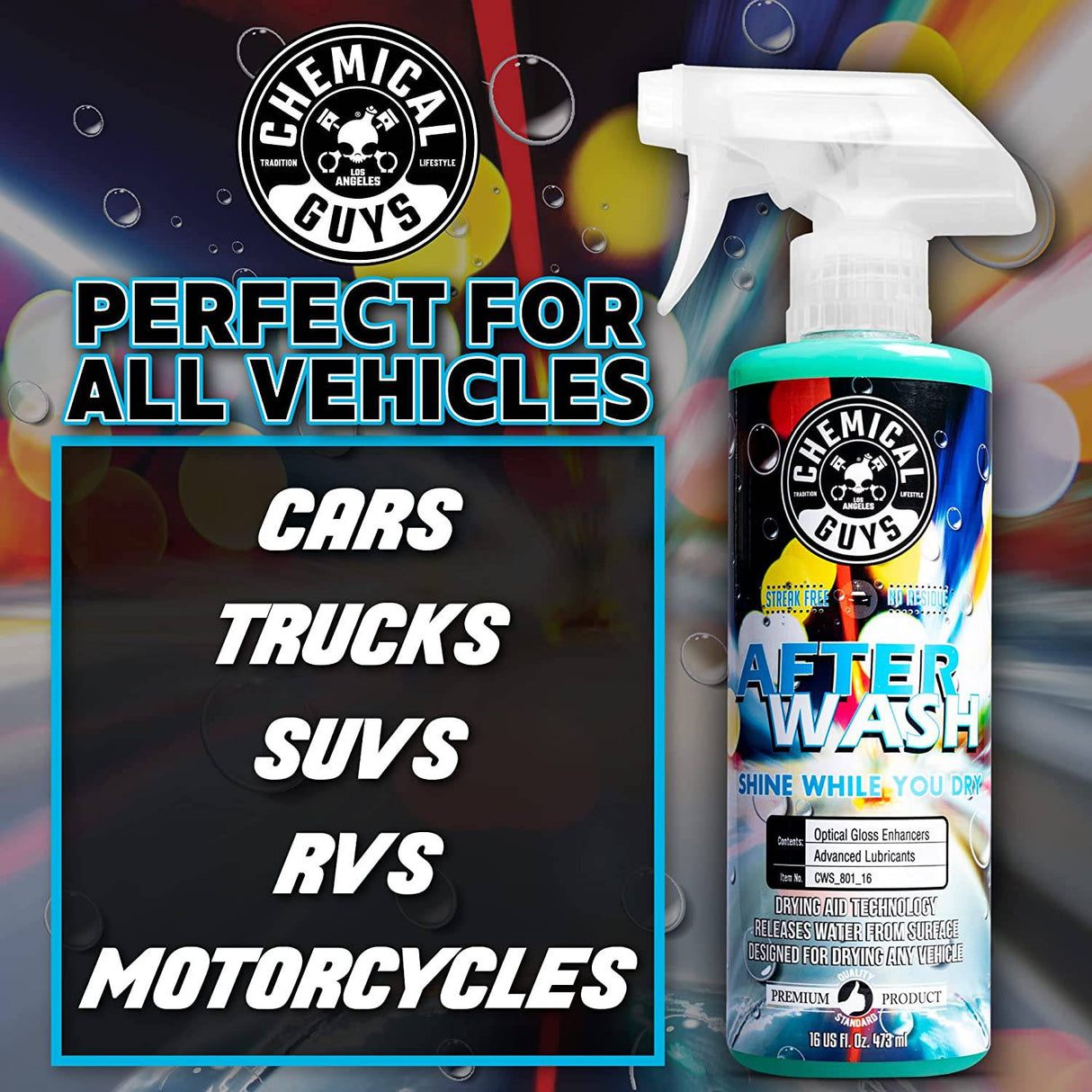 Chemical Guys CWS_801 After Wash Sprayable Gloss Boost Car Wash Drying Aid (Ayuda a reducir las manchas de agua), 128 fl oz (1 galón)