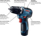 BOSCH GSR12V-300B22 12 V máx. CE sin escobillas 3/8 pulg. Juego de taladro/atornillador - DIGVICE MX