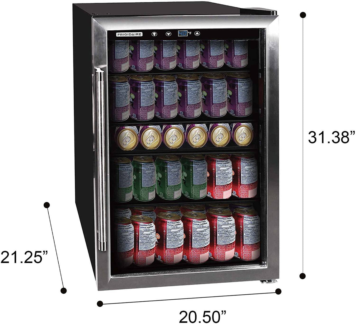 Frigidaire EFMIS155 Centro de bebidas, 126 latas, acero inoxidable completo, 126 latas, inoxidable - DIGVICE MX