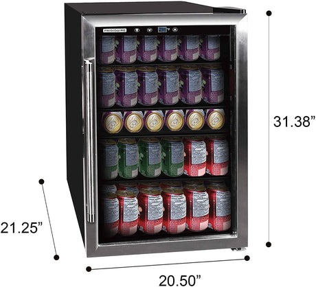 Frigidaire EFMIS155 Centro de bebidas, 126 latas, acero inoxidable completo, 126 latas, inoxidable - DIGVICE MX