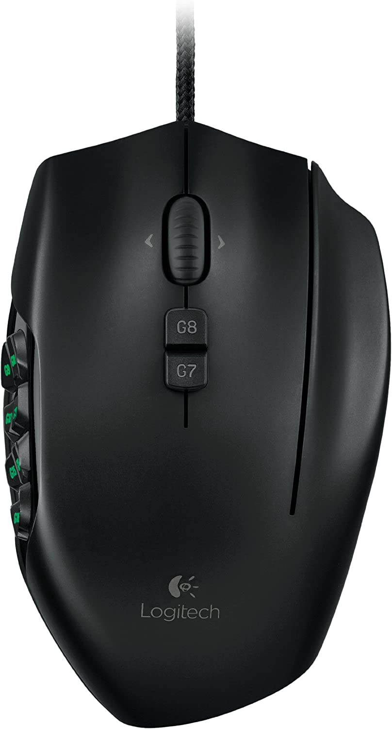 Logitech G600 MMO - Ratón para juegos, retroiluminación RGB, 20 botones programables