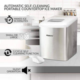 Igloo ICEBNH26SSWL Máquina automática para hacer hielo en encimera eléctrica portátil de autolimpieza de acero, 26 libras en 24 horas, 9 cubos listos en 7 minutos - DIGVICE MX