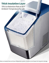GEVI - Máquina para hacer hielo para el hogar con aislamiento grueso | Máquina portátil de hielo en pellets con autolimpieza | Producción silenciosa máxima de 29 lb/día | Carcasa de acero inoxidable - DIGVICE MX