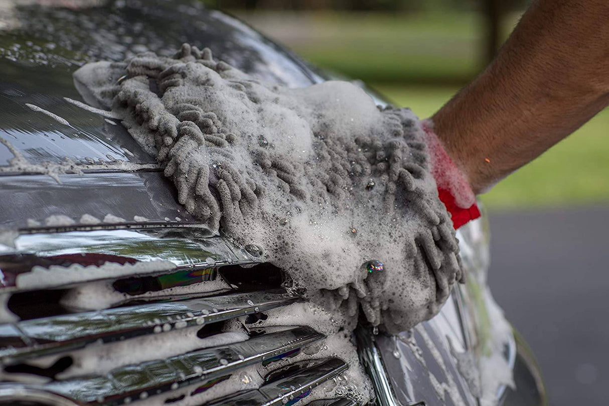 Mothers Premium Chenille Manopla de lavado de autos - Sin rayones ni pelusas, paquete de 2