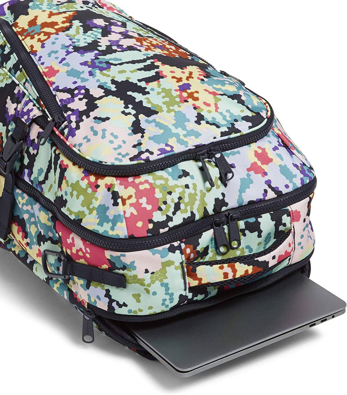 Vera Bradley - Mochila de viaje para mujer, reciclada, ligera, reactiva, plana, punto de cruz Happy Blooms