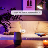 LUMIMAN - Bombillas inteligentes, luces LED Wi-Fi, multicolor y blanco cálido a frío, funciona con Alexa, Google Assistant y Siri, no requiere concentrador, paquete de 2, A19 E26, 7,5 W 800 lm - DIGVICE MX