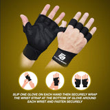 Fit Active Sports - Guantes de entrenamiento de levantamiento de pesas ventilados con muñequeras integradas para hombres y mujeres: ideales para gimnasio, entrenamiento cruzado, soporte de manos y levantamiento de pesas.