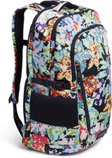 Vera Bradley - Mochila de viaje para mujer, reciclada, ligera, reactiva, plana, punto de cruz Happy Blooms