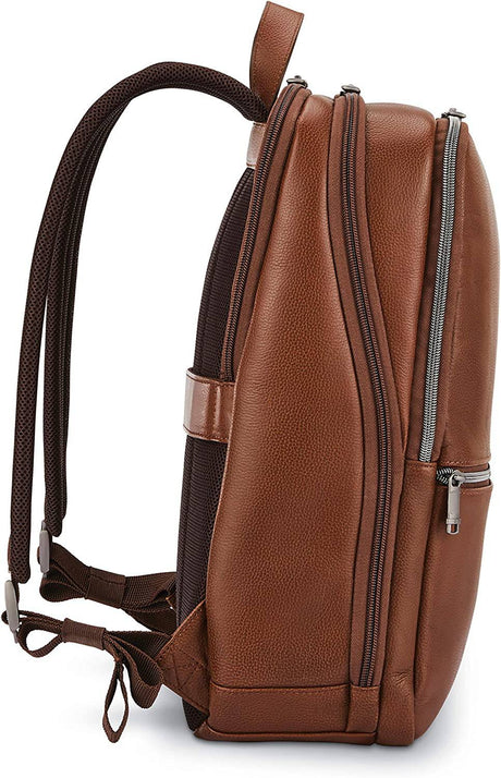 Samsonite - Classic Leather Slim Mochila, Coñac, Talla única