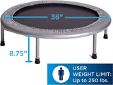 Stamina Mini Fitness Trampoline 36" con aplicación Smart Workout