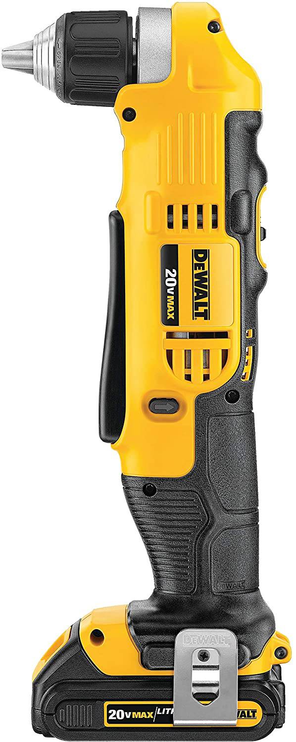 DEWALT 20V MAX Kit de taladro/atornillador inalámbrico de ángulo recto (DCD740C1) - DIGVICE MX