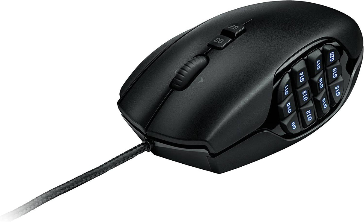 Logitech G600 MMO - Ratón para juegos, retroiluminación RGB, 20 botones programables