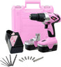 Pink Power PP181LI kit de destornillador y taladro eléctrico inalámbrico para mujer batería de litio 18 volt, caja de herramientas, juego de taladro, batería, cargador y juego de destornillador de seis piezas - DIGVICE MX