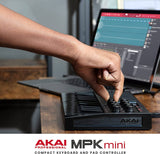 AKAI Professional MPK Mini MK3 - Controlador de teclado MIDI USB de 25 teclas con 8 pads de batería retroiluminados, 8 perillas y software de producción musical incluido (negro)