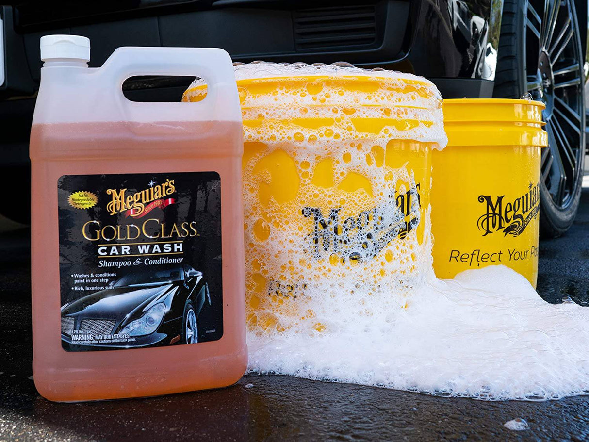 Meguiar's  Cubeta amarilla - Cubo de lavado de autos para agua y espuma - 3.5 gal