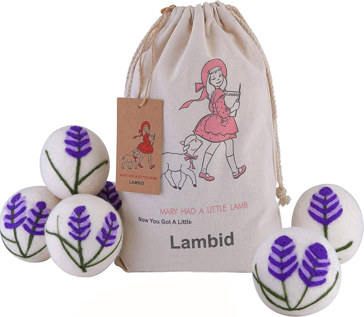 LAMBID Bolas de lana de lavanda para secadora, juego de 6 bolas de lana de Nueva Zelanda reutilizables sin perfume XL para secadora, removedor de pelo de mascotas, sin pelusa, liberación de arrugas, no se necesitan más hojas de secadora. - DIGVICE MX