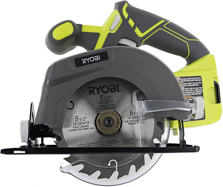 Ryobi One P505 Sierra circular inalámbrica de iones de litio de 18 V, 5 1/2" y 4700 RPM (batería no incluida, solo herramienta eléctrica), verde - DIGVICE MX