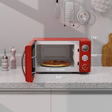 Galanz GLCMKA07RDR-07 Horno de microondas, iluminación LED, diseño de tirador, bloqueo para niños, rojo retro, 0.7 pies cúbicos - DIGVICE MX