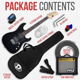 Pyle - Kit de guitarra eléctrica para principiantes con amplificador - Kit de inicio Paquete de instrumentos de tamaño completo de 39 "con pastillas Humbucker y amplificador Rock