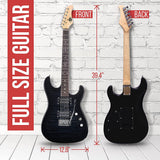 Pyle - Kit de guitarra eléctrica para principiantes con amplificador - Kit de inicio Paquete de instrumentos de tamaño completo de 39 "con pastillas Humbucker y amplificador Rock