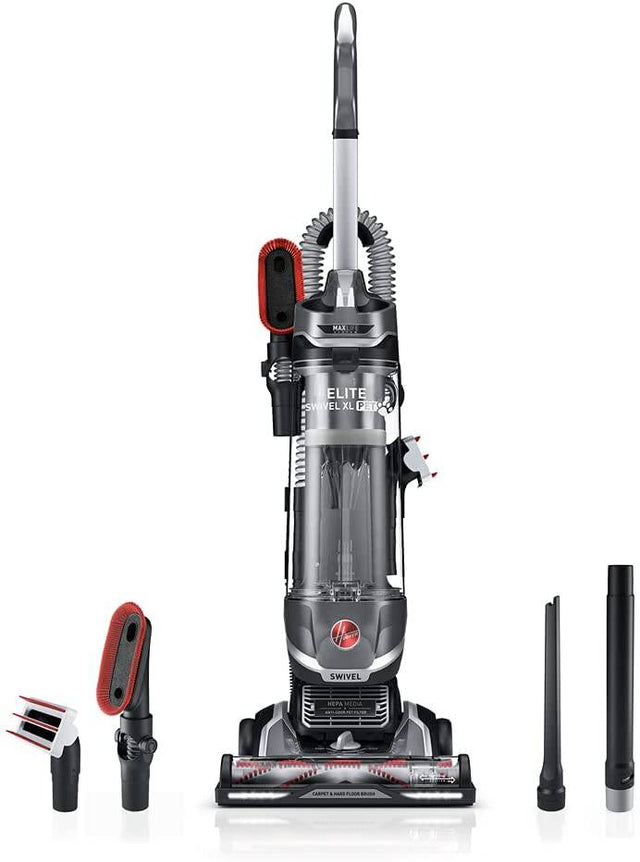 Hoover MAXLife Elite Swivel XL Aspiradora para mascotas con filtración de medios HEPA, vertical sin bolsa para múltiples superficies para alfombras y pisos duros, UH75250, gris - DIGVICE MX